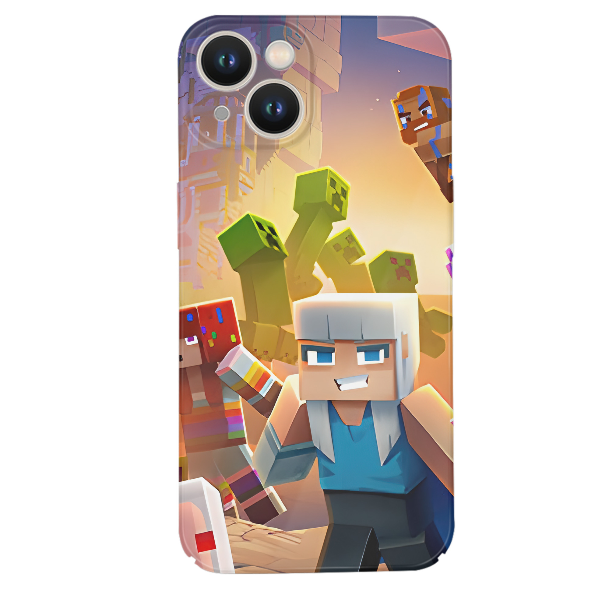 （画像用） マインクラフト ブロックの世界 Minecraft MC Block world 【iPhone 14シリーズ対応】ハードケース
